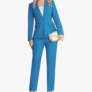 Elegant Women's 2 Piece One Button Blazer Pantsuit